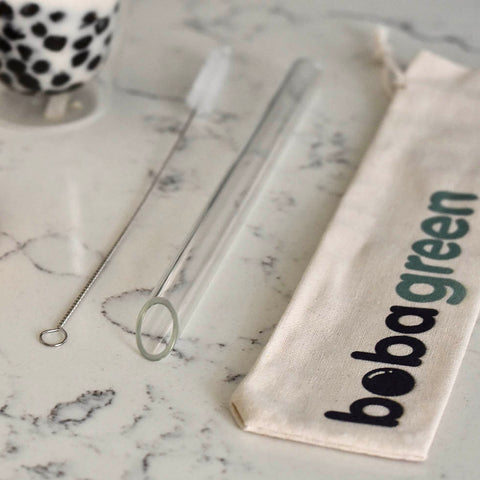 Reusable Glass Straw Set for Boba, Bubble Tea, Smoothies