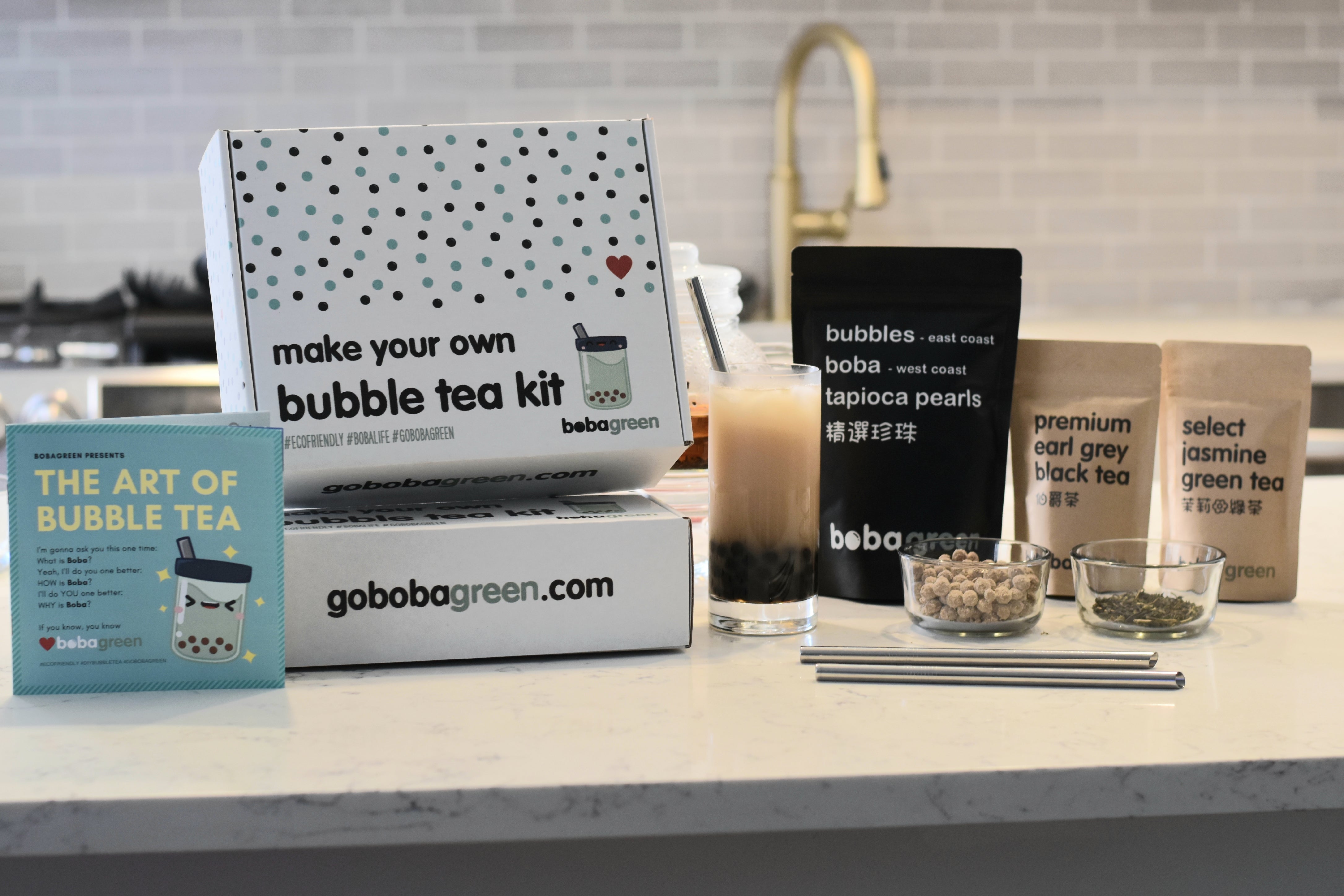 Diy Bubble Tea Making Kit, Complete With Boba Tapioca Pearls, St